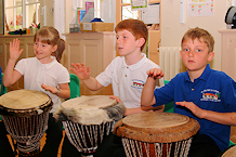 School Children Drumming